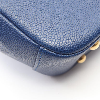 Chanel Shoulder Bag Quilted 2-Way Blue Calf Top Handle Chain — view 6