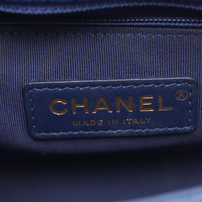 Chanel Shoulder Bag Quilted 2-Way Blue Calf Top Handle Chain — view 4