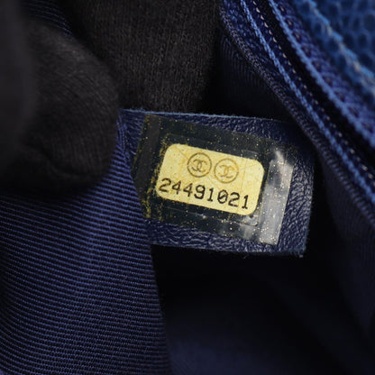 Chanel Shoulder Bag Quilted 2-Way Blue Calf Top Handle Chain — view 5