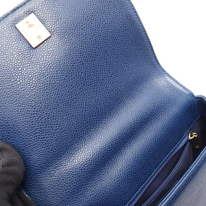 Chanel Shoulder Bag Quilted 2-Way Blue Calf Top Handle Chain — view 7
