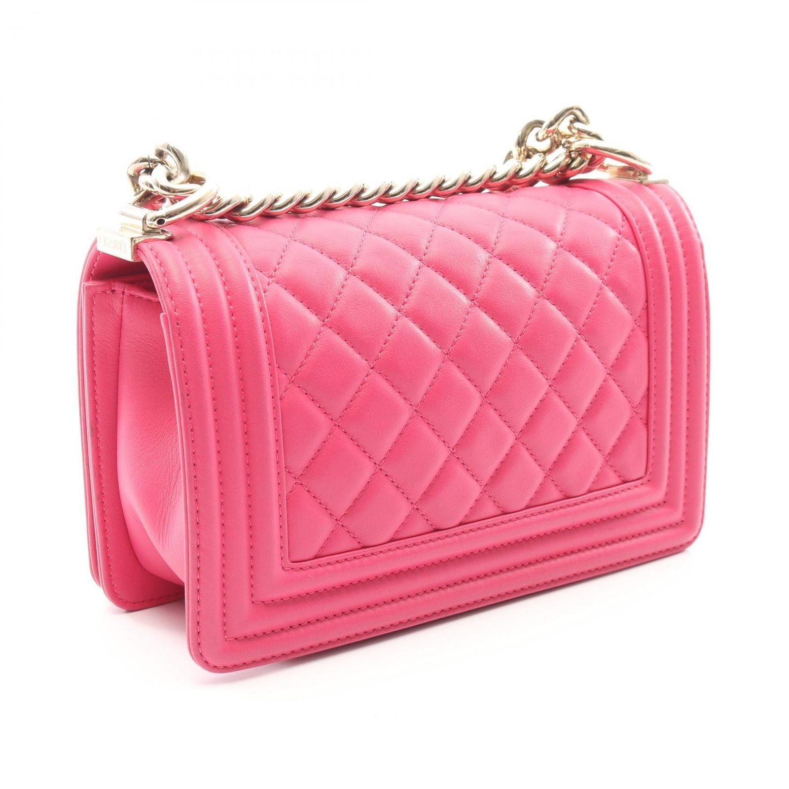 Chanel Shoulder Bag Small Pink Lambskin Chain — view 2