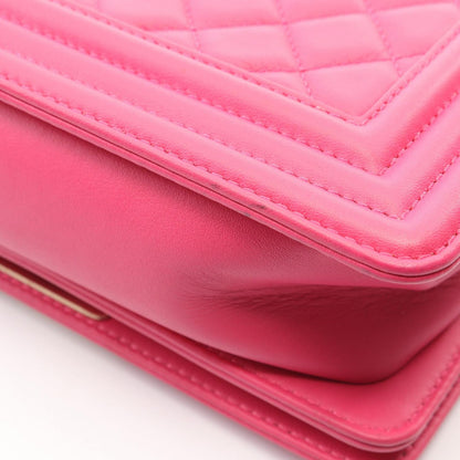 Chanel Shoulder Bag Small Pink Lambskin Chain — view 8