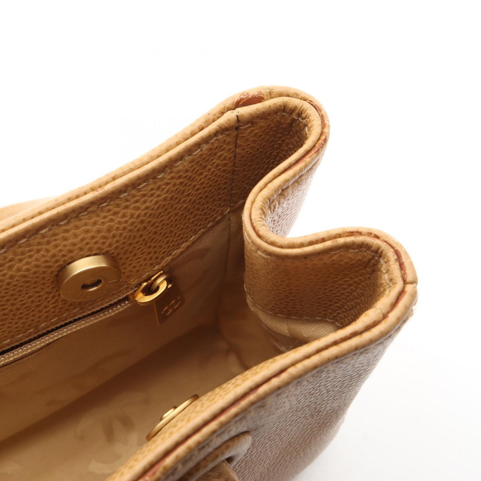 Chanel Handbag CC Logo Mini Beige Calf — view 7