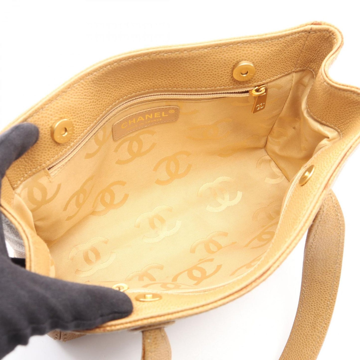 Chanel Handbag CC Logo Mini Beige Calf — view 3