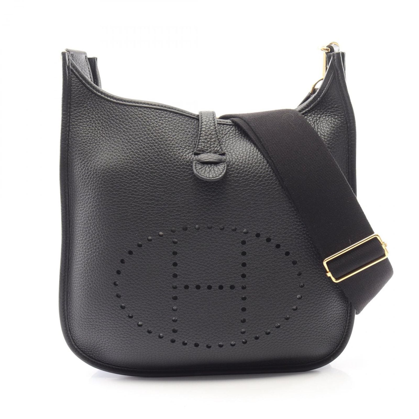 Hermes Shoulder Bag Evelyne 3 Trois PM Black Leather