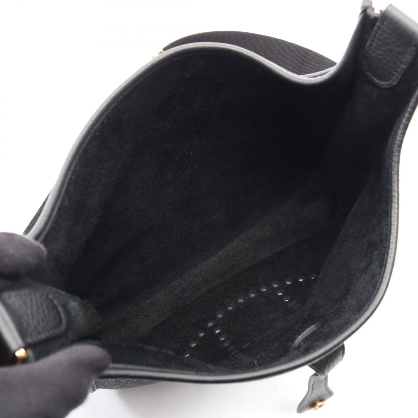 Hermes Shoulder Bag Evelyne 3 Trois PM Black Leather — view 3