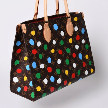 Louis Vuitton On The Go MM Yayoi Kusama Shoulder Bag 2-Way Leather Monogram — view 3