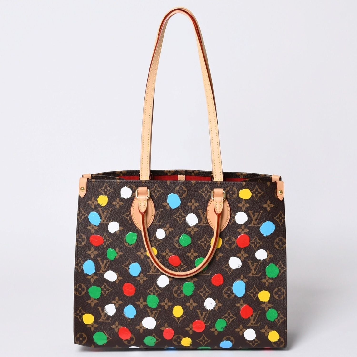 Louis Vuitton On The Go MM Yayoi Kusama Shoulder Bag 2-Way Leather Monogram — view 2