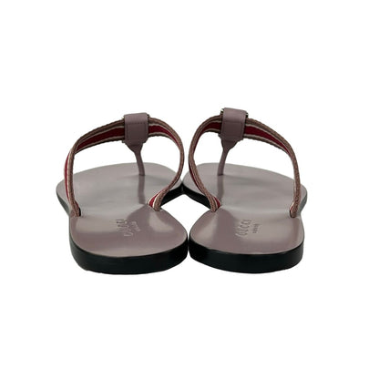 Gucci Sandals 35.5 Pink Beige Bordeaux Multi Interlocking Leather — view 3
