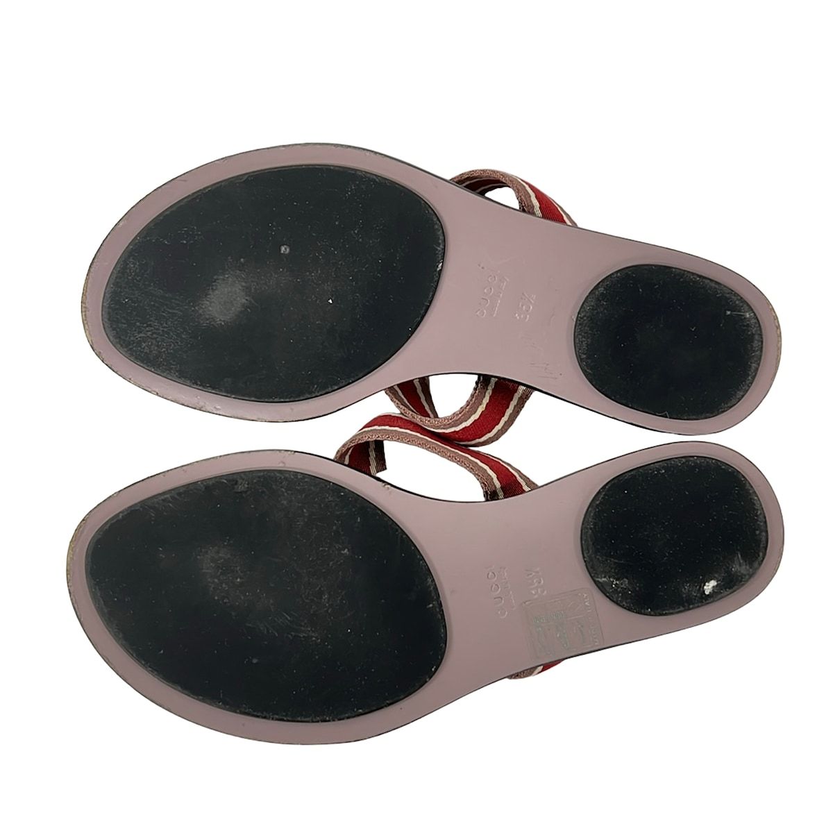 Gucci Sandals 35.5 Pink Beige Bordeaux Multi Interlocking Leather — view 4