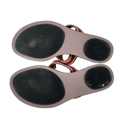 Gucci Sandals 35.5 Pink Beige Bordeaux Multi Interlocking Leather — view 4