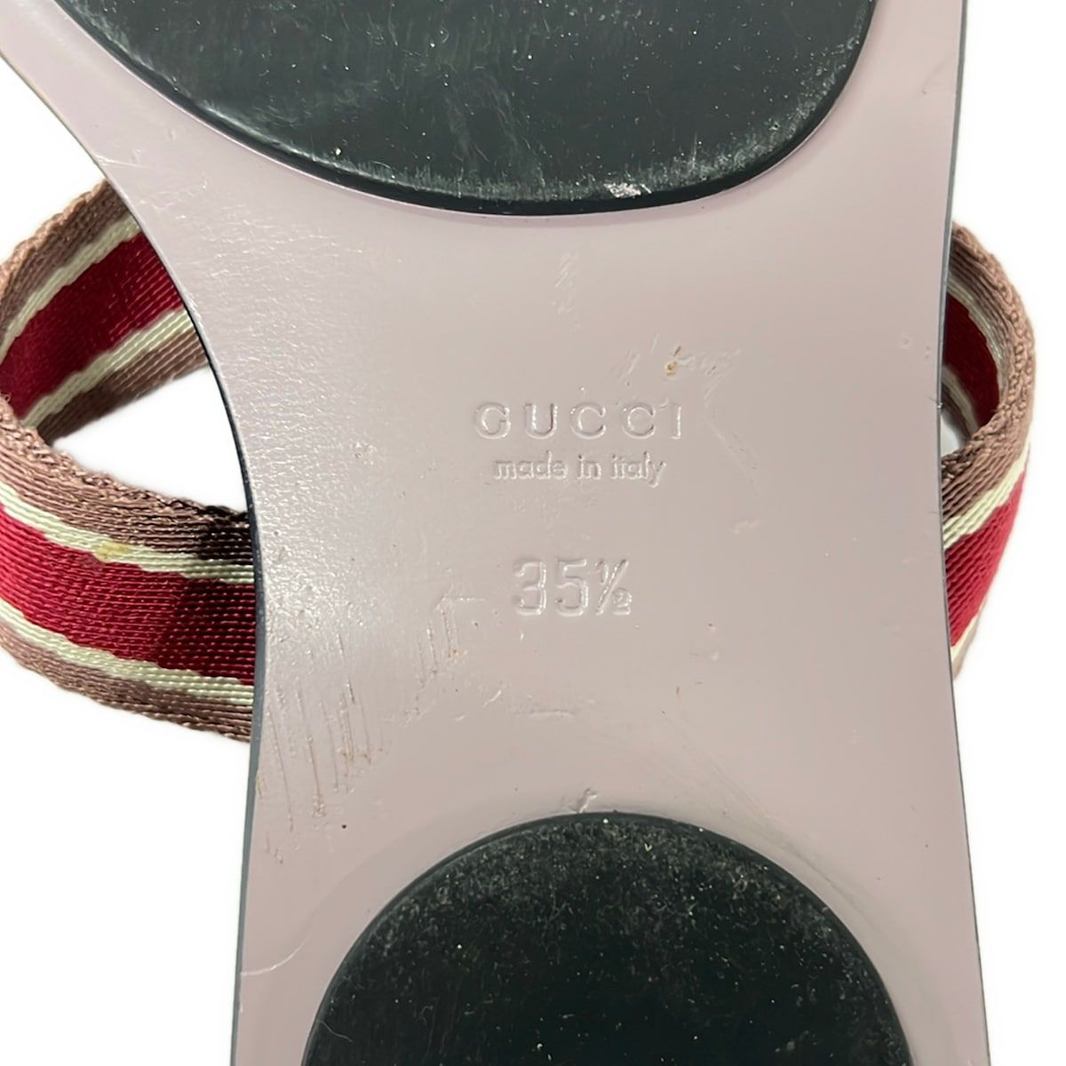 Gucci Sandals 35.5 Pink Beige Bordeaux Multi Interlocking Leather — view 5