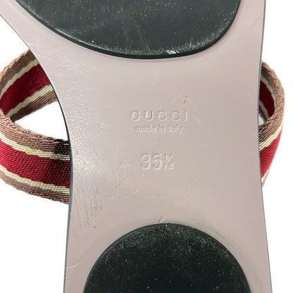 Gucci Sandals 35.5 Pink Beige Bordeaux Multi Interlocking Leather — view 5