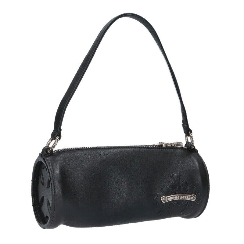 Chrome Hearts Grinds Cemetery Cross Patch Leather Handbag