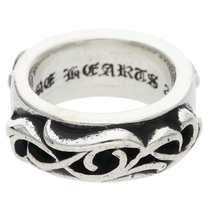 Chrome Hearts Dbl Narrow Vine Band Double Silver Ring
