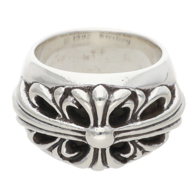 Chrome Hearts Flrl Crs Floral Cross Silver Ring