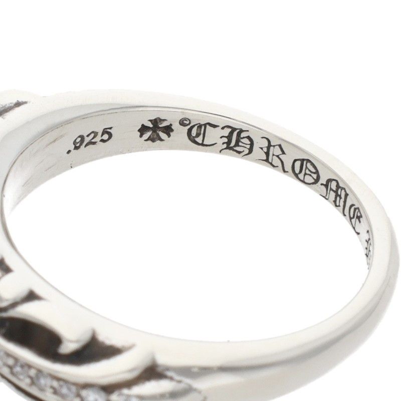 Chrome Hearts Baby Clsc P D Classic Floral Cross Pave Diamond Silver Ring — view 3