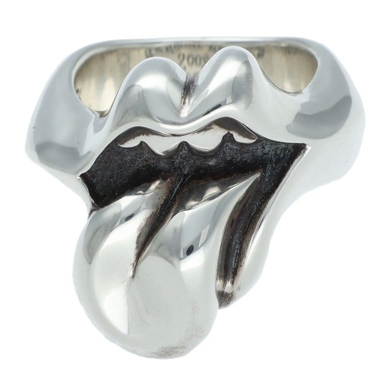 Chrome Hearts Lip Tongue Md Lip and Tan Silver Ring
