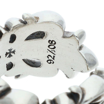 Chrome Hearts Dbl Flrl Crs Double Floral Cross Silver Ring — view 4