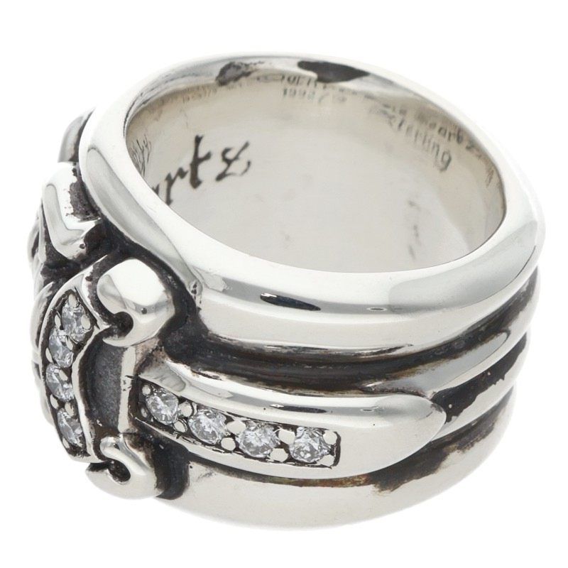 Chrome Hearts Dagger P Dmnd Pave Diamond Silver Ring — view 5