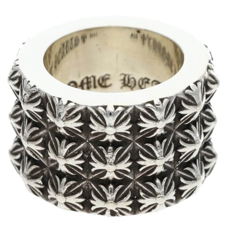 Chrome Hearts Pete Punk Triple Row Silver Ring