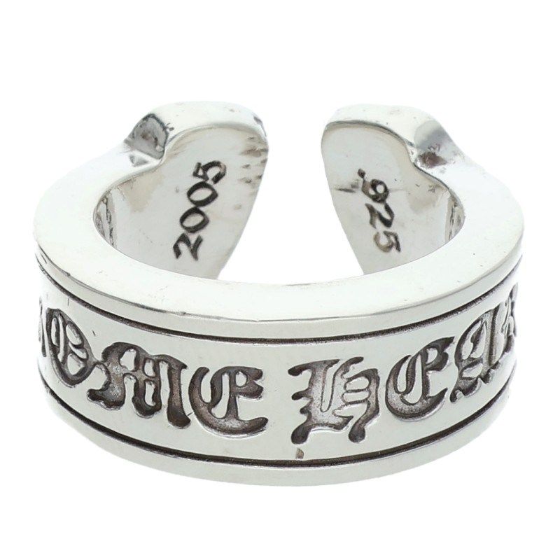 Chrome Hearts LG Scroll Label Silver Ring