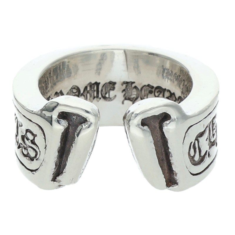 Chrome Hearts LG Scroll Label Silver Ring