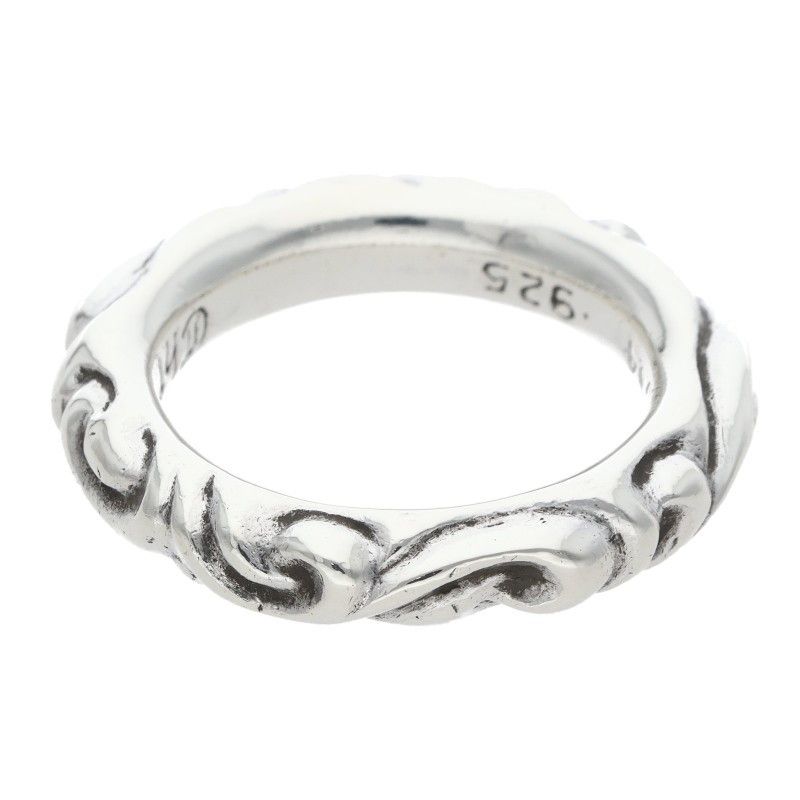 Chrome Hearts Scrl Band Scroll Silver Ring — view 2