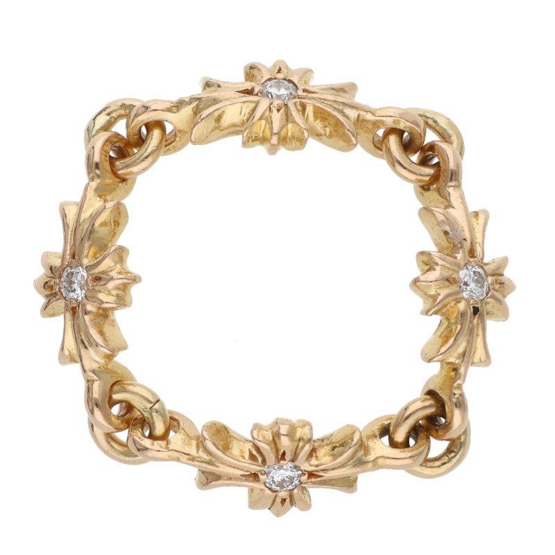 Chrome Hearts 22k Ring Tny CH Pls Dia Tiny Ech Plus Diamond Gold