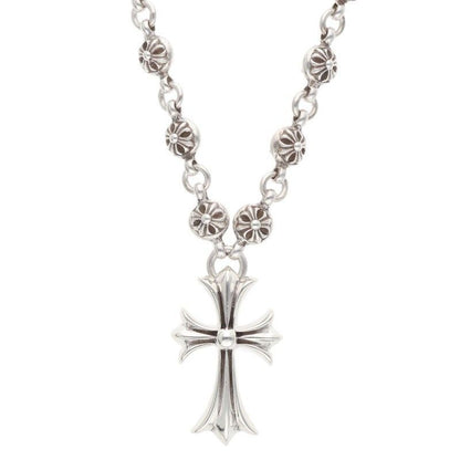 Chrome Hearts 1 Crsbl Chn Sml CH Crs Cross Ball Chain Small CH Silver Necklace
