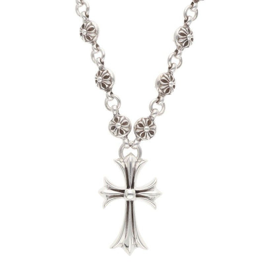 Chrome Hearts 1 Crsbl Chn Sml CH Crs Cross Ball Chain Small CH Silver Necklace