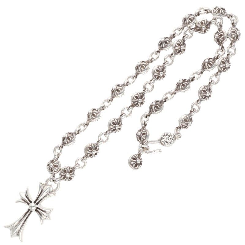 Chrome Hearts 1 Crsbl Chn Sml CH Crs Cross Ball Chain Small CH Silver Necklace — view 2