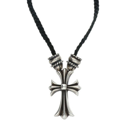 Chrome Hearts CH Crs Sml CL Small CH Cross Crimp Silver Necklace
