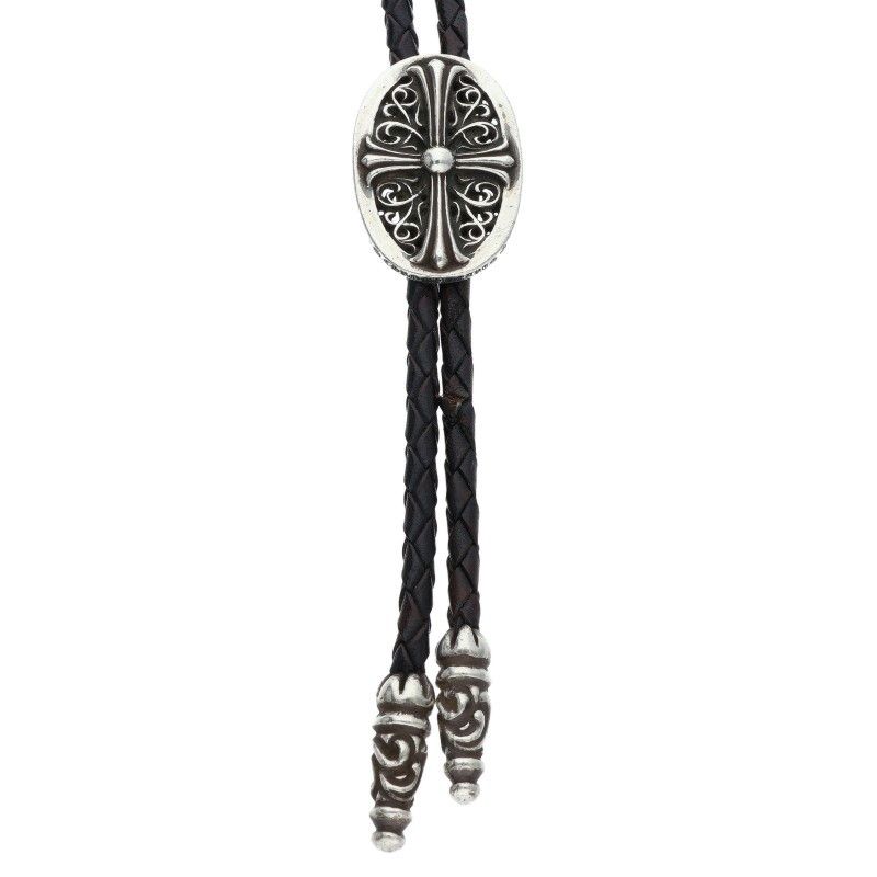 Chrome Hearts Bolotie Ovaltiny Tiny Classic Loop Tie Leather Necklace