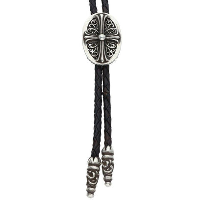 Chrome Hearts Bolotie Ovaltiny Tiny Classic Loop Tie Leather Necklace