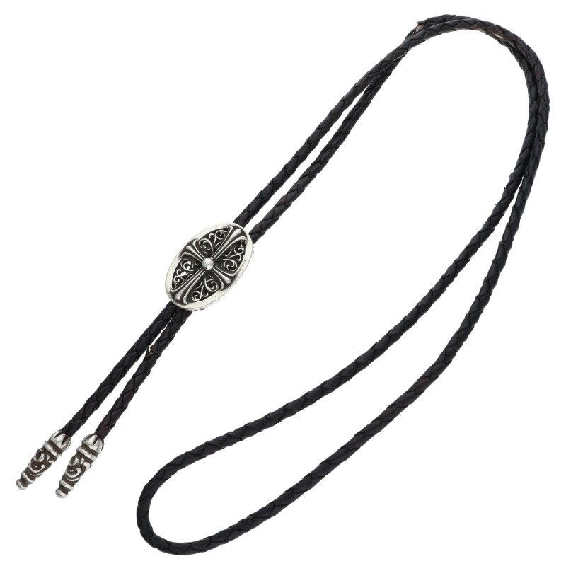 Chrome Hearts Bolotie Ovaltiny Tiny Classic Loop Tie Leather Necklace — view 2