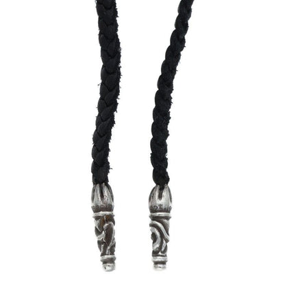 Chrome Hearts Leather Braid Scroll Silver Necklace — view 3