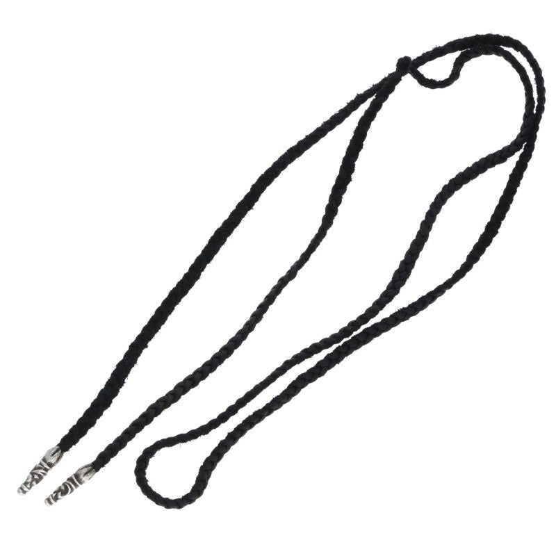 Chrome Hearts Leather Braid Scroll Silver Necklace — view 2