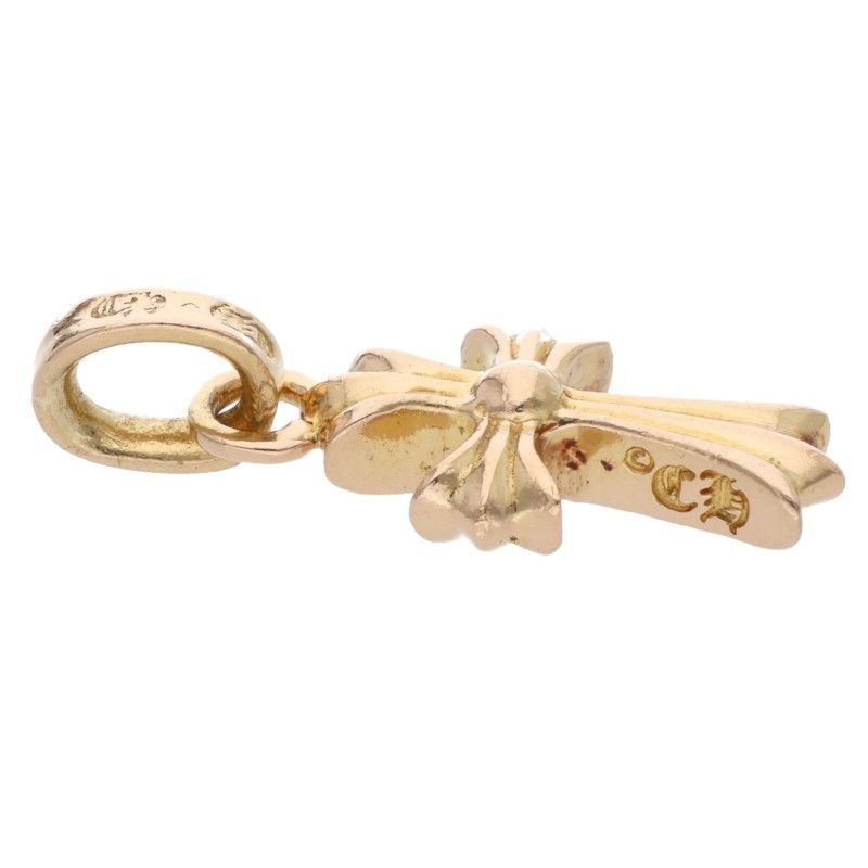 Chrome Hearts 22k Crs Baby Fat P Dmnd Fat Pave Diamond Charm Gold Necklace Top — view 3