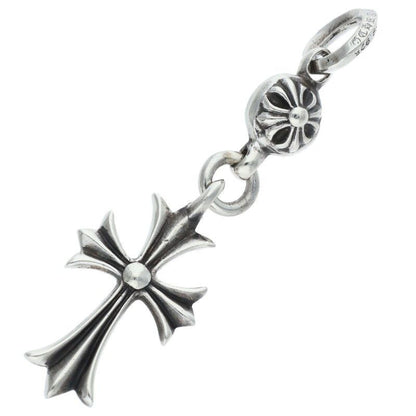 Chrome Hearts Tny CH Crs 1 Ball Tiny CH Cross Silver Necklace Top — view 2