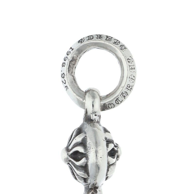 Chrome Hearts Tny CH Crs 1 Ball Tiny CH Cross Silver Necklace Top — view 3