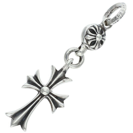Chrome Hearts Tny CH Crs 1 Ball Tiny CH Cross Silver Necklace Top