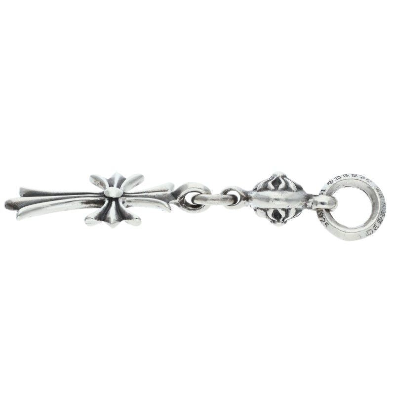 Chrome Hearts Tny CH Crs 1 Ball Tiny CH Cross Silver Necklace Top — view 4