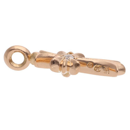 Chrome Hearts 22k Tny Crsf P Dmnd Tiny Fat Cross Pave Diamond Pendant Gold — view 3
