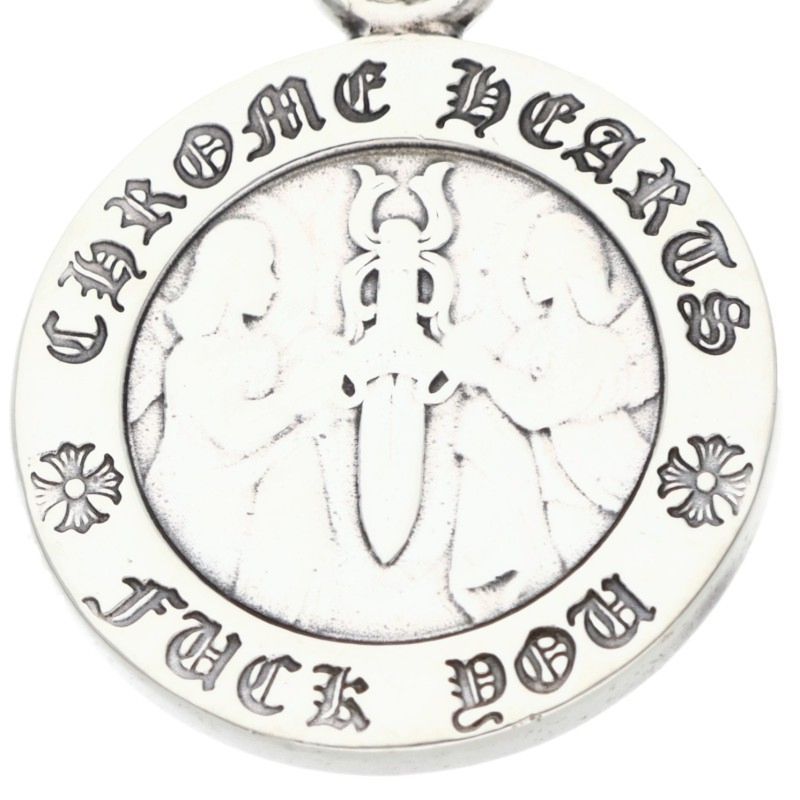 Chrome Hearts Chrm Angl Mdl Angel Medal Charm V1 Silver Necklace Top — view 3