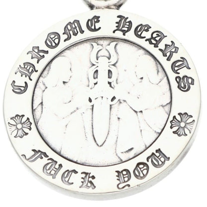 Chrome Hearts Chrm Angl Mdl Angel Medal Charm V1 Silver Necklace Top — view 3
