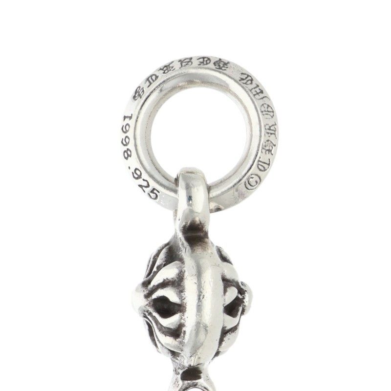 Chrome Hearts Tny CH Crs 1 Ball Tiny CH Cross Silver Necklace Top — view 3