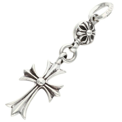 Chrome Hearts Tny CH Crs 1 Ball Tiny CH Cross Silver Necklace Top