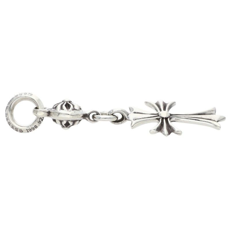 Chrome Hearts Tny CH Crs 1 Ball Tiny CH Cross Silver Necklace Top — view 5