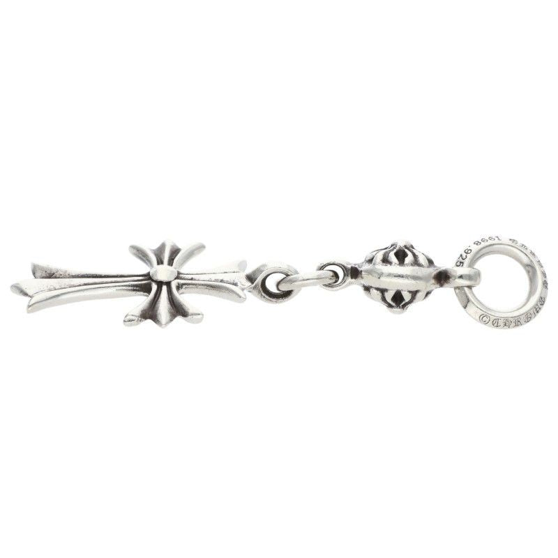 Chrome Hearts Tny CH Crs 1 Ball Tiny CH Cross Silver Necklace Top — view 4